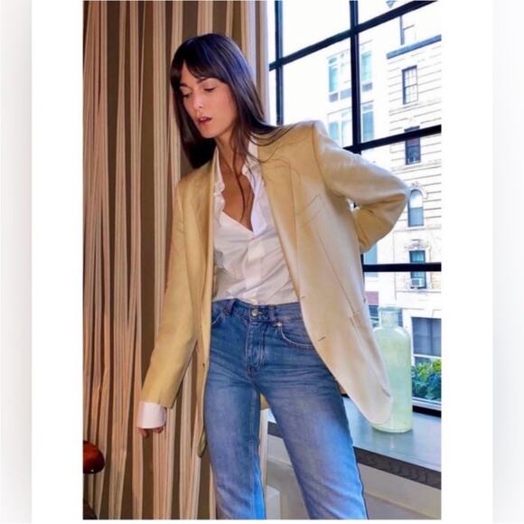 Joie Faux Leather Blazer - Picture 1 of 5